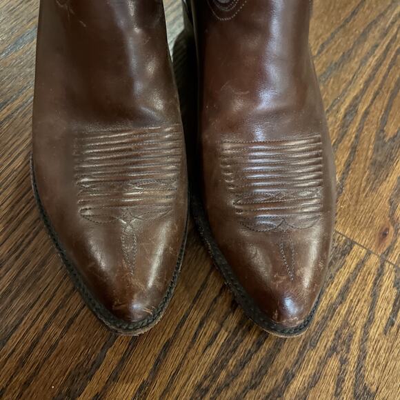 Lucchese Classic nubuck Brown Leather Cowboy western Boots size 10 vintage - Picture 3 of 12